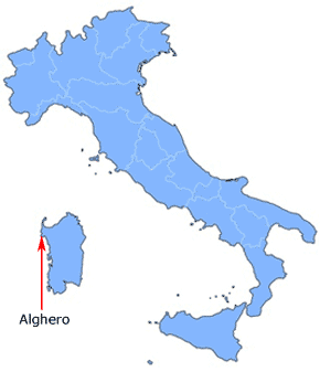 Lage von Alghero